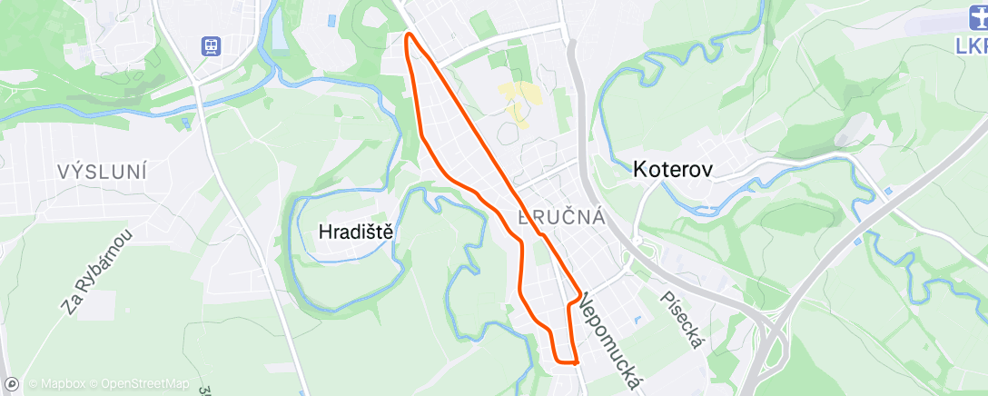 Map of the activity, Afternoon Run