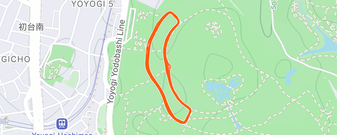 Map of the activity, 代々木公園ペースランニング