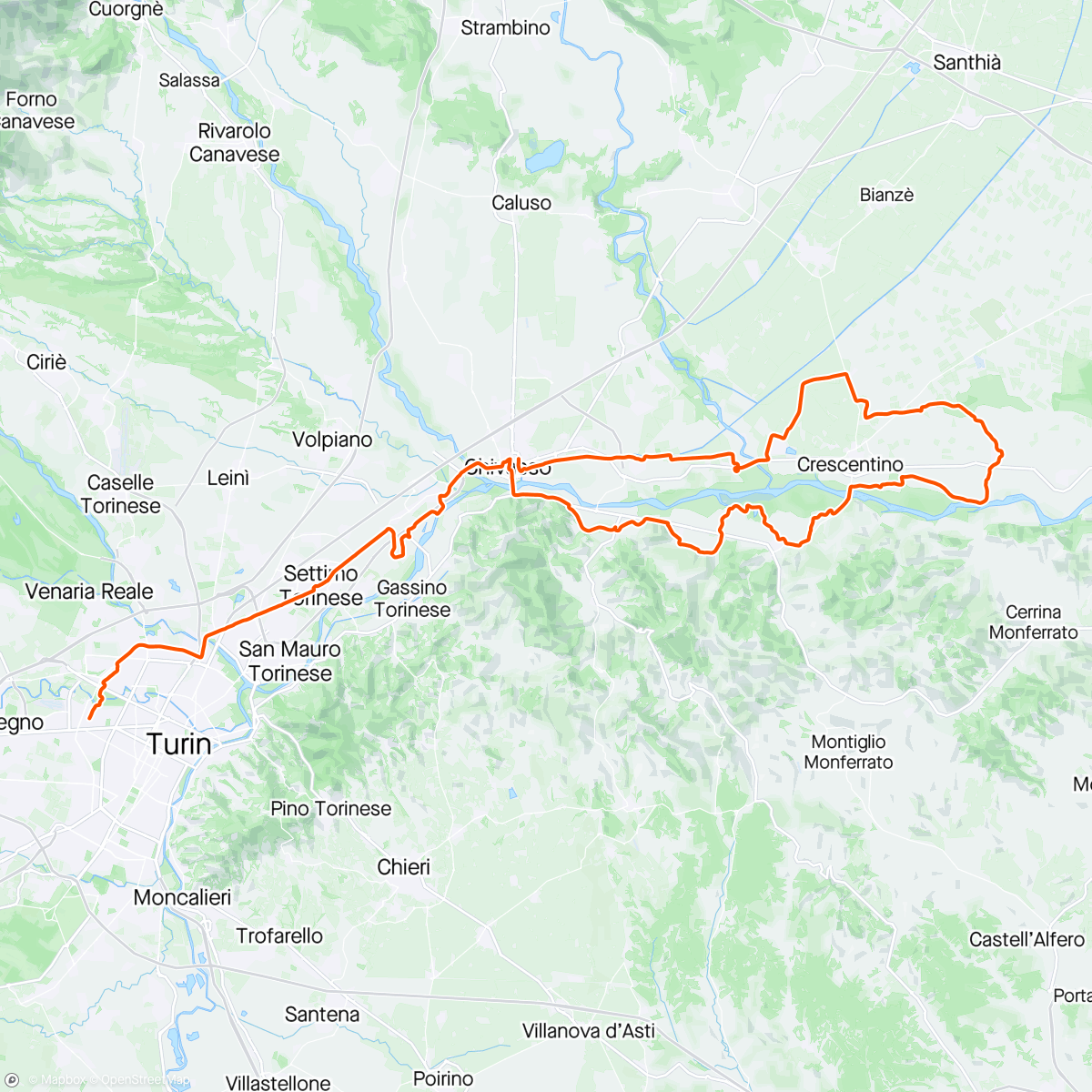 Map of the activity, Challenge Piemonte Gravel PO E RISAIE