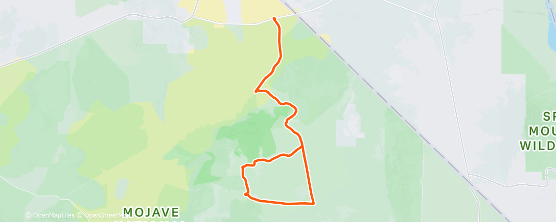 Map of the activity, Mojave Sendoff with the Gravel Kings