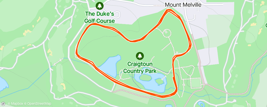 Map of the activity, St Andrews Parkrun