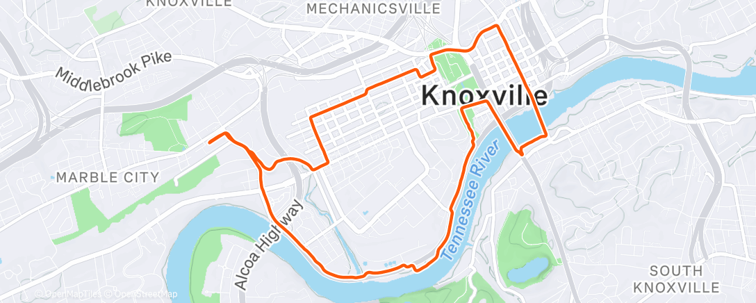 Map of the activity, Morning Run