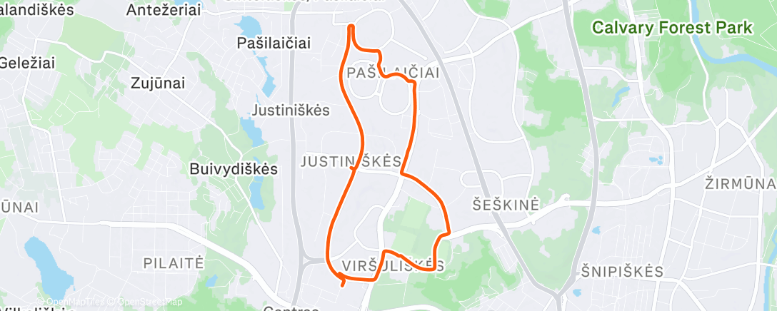 Map of the activity, Morning Run