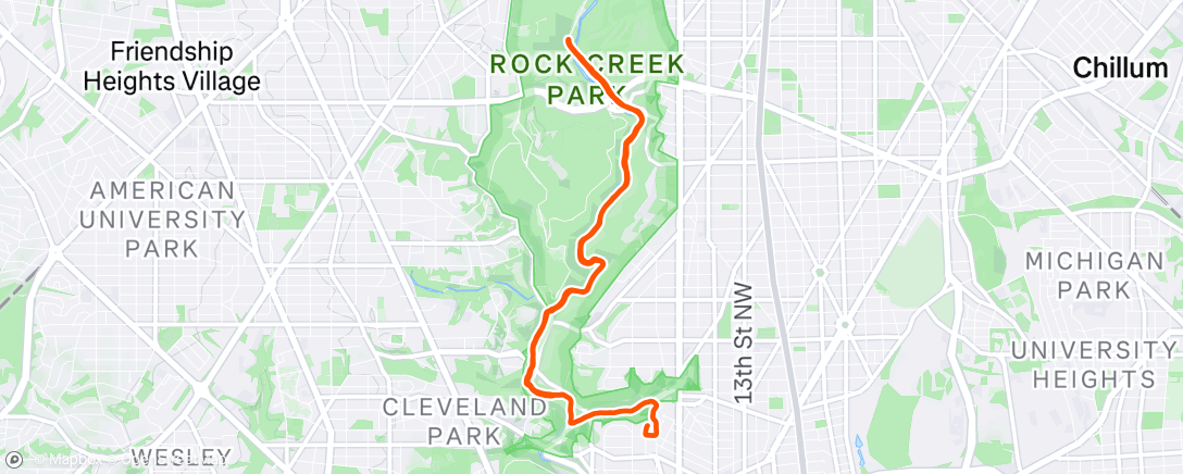 Map of the activity, 4 mi progression