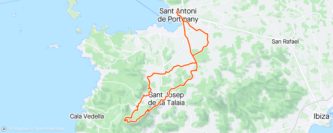 Map of the activity, Bicicleta de montaña a la hora del almuerzo