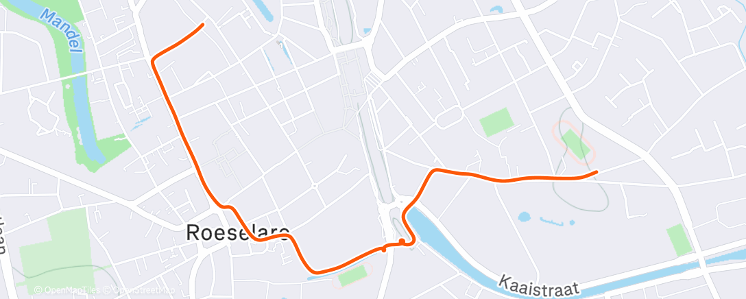 Map of the activity, Afternoon Run