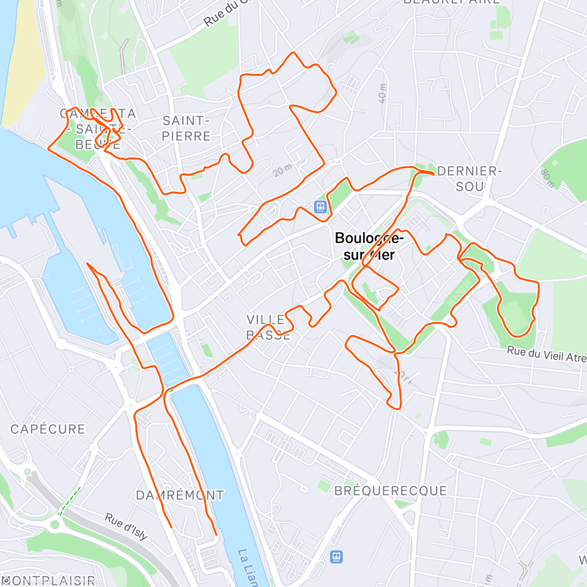 Map of the activity, Evening Run