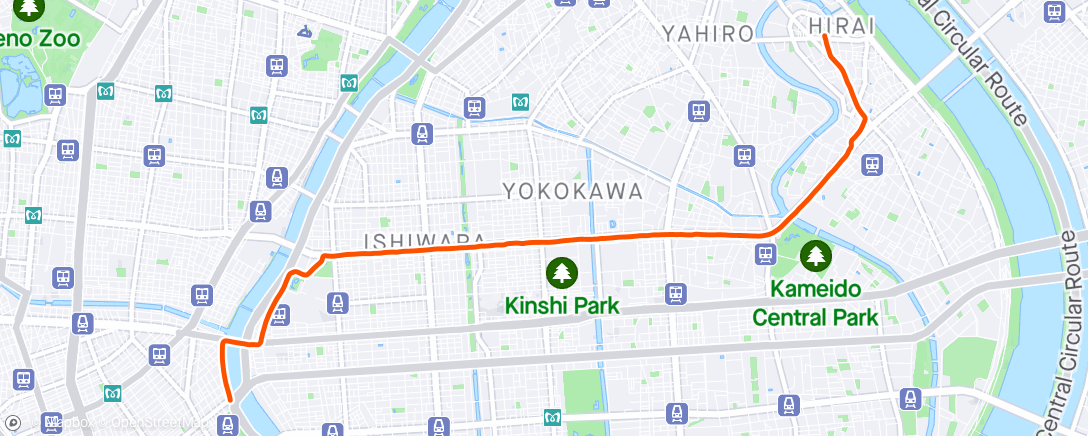 Map of the activity, 浜町通勤