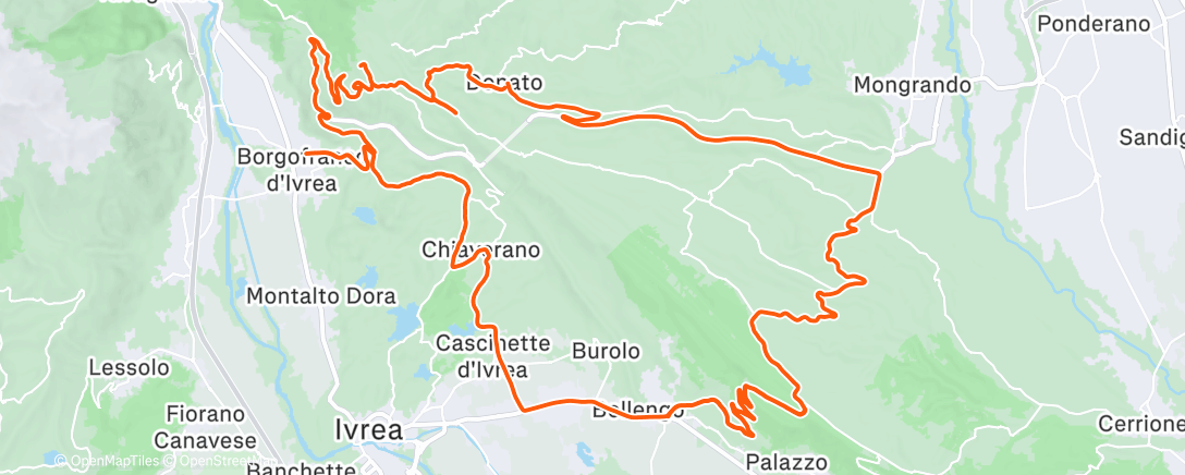 Map of the activity, Pedalata dell'ora di pranzo