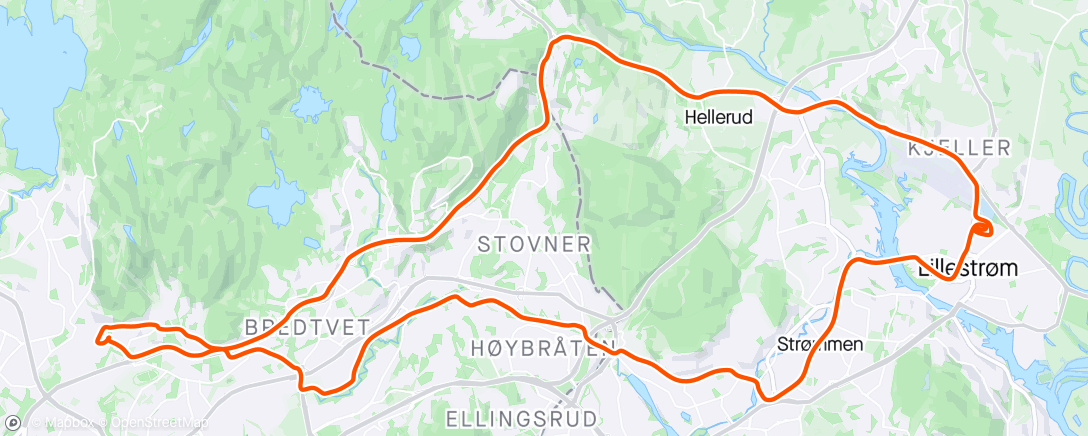 Map of the activity, Tur Lillestrøm