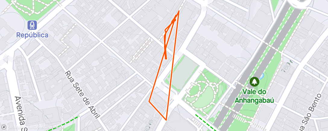 Map of the activity, Caminhada matinal SP