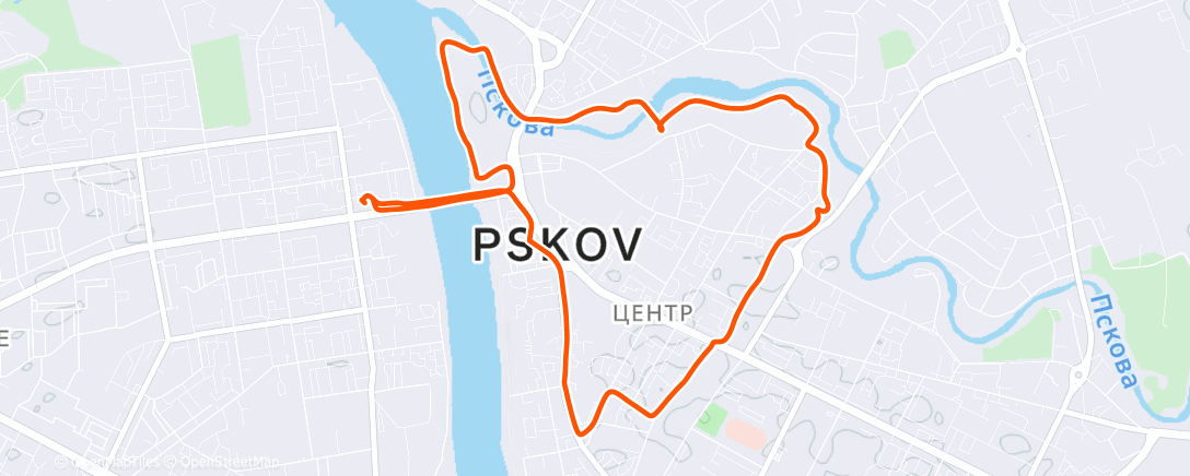 Map of the activity, Вечерний забег