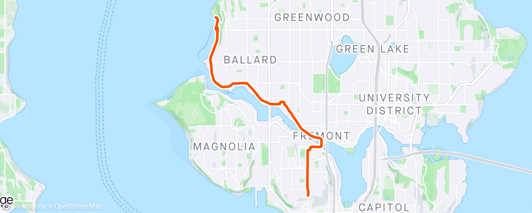Map of the activity, Ride to Golden Gardens