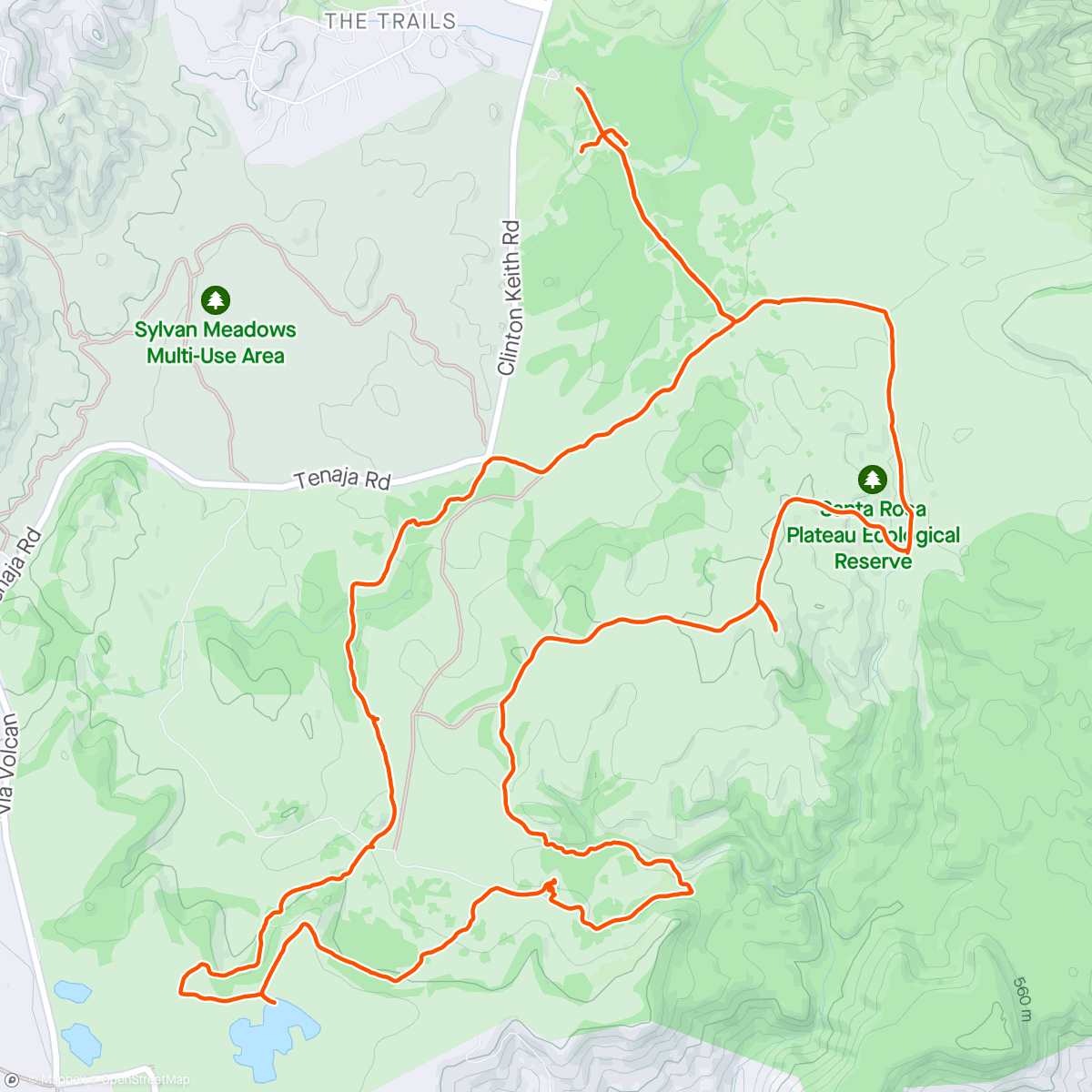 Map of the activity, Santa Rosa Plateau Ecological Preserve Hike