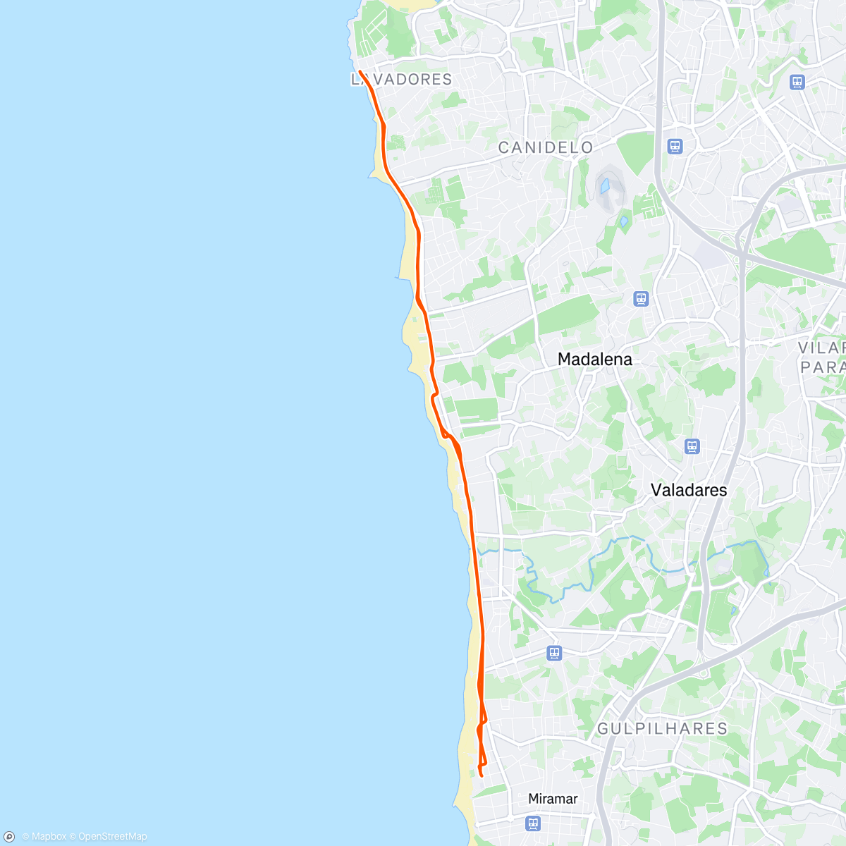Map of the activity, 14km - Dia de longão