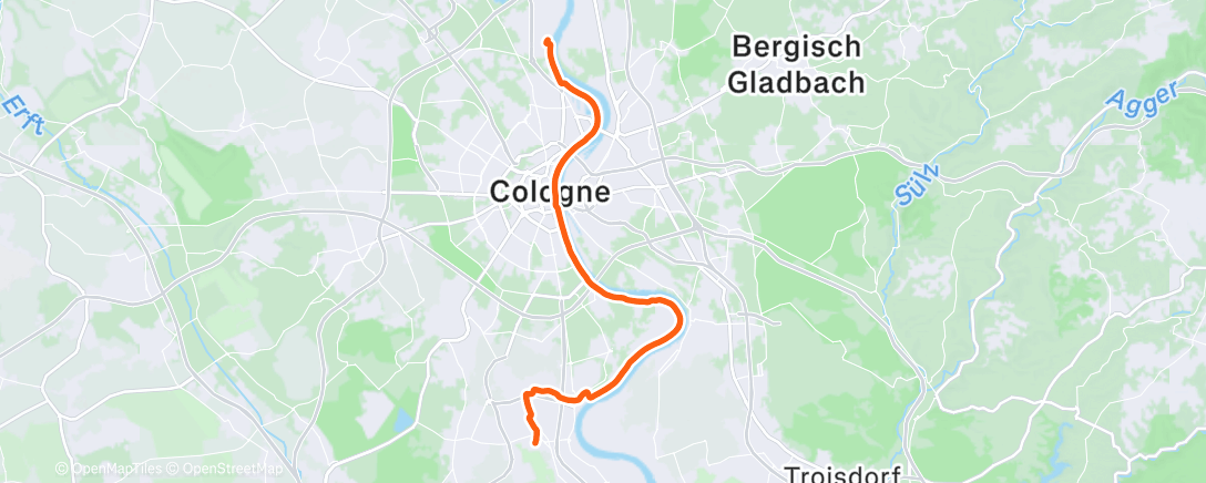 Map of the activity, Abendradfahrt