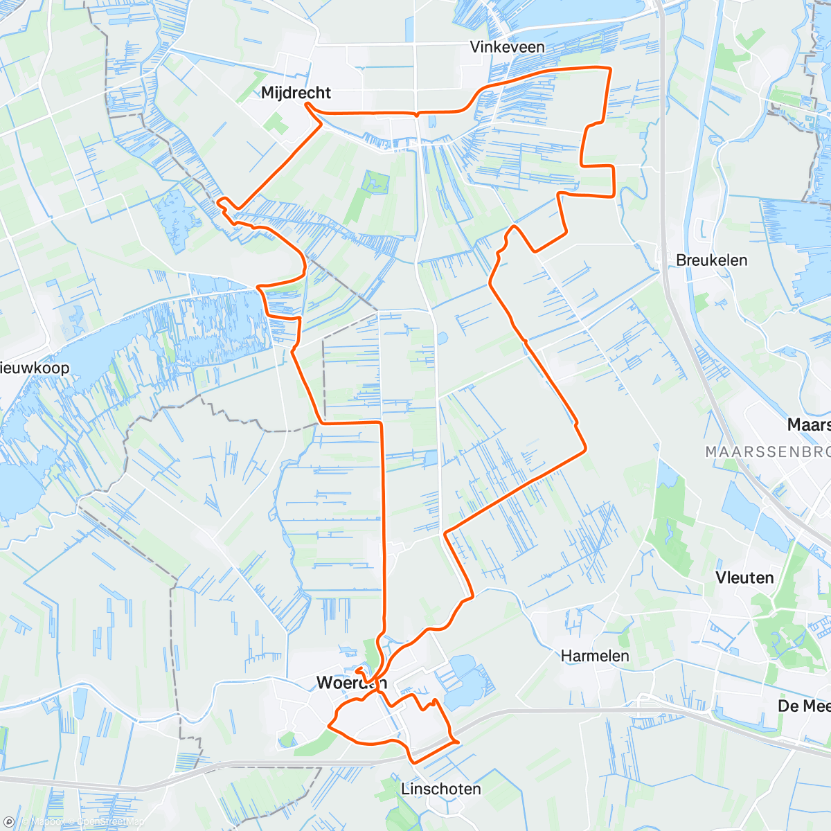 Map of the activity, Gravelen met Erik, Rene en Paul