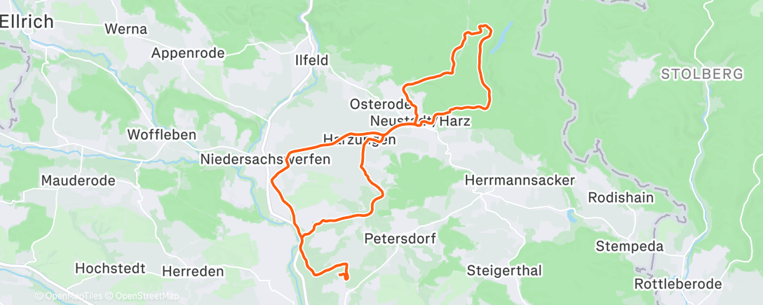 Map of the activity, Fahrt am Nachmittag