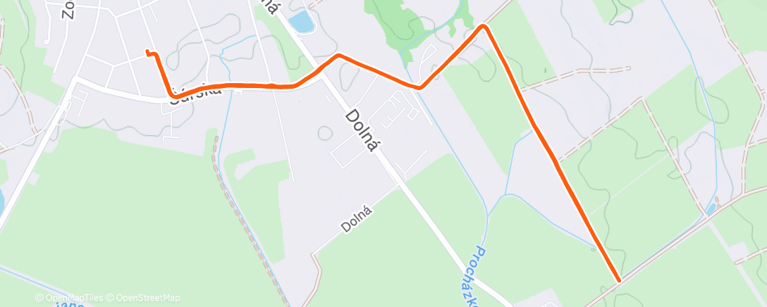 Map of the activity, Afternoon Run