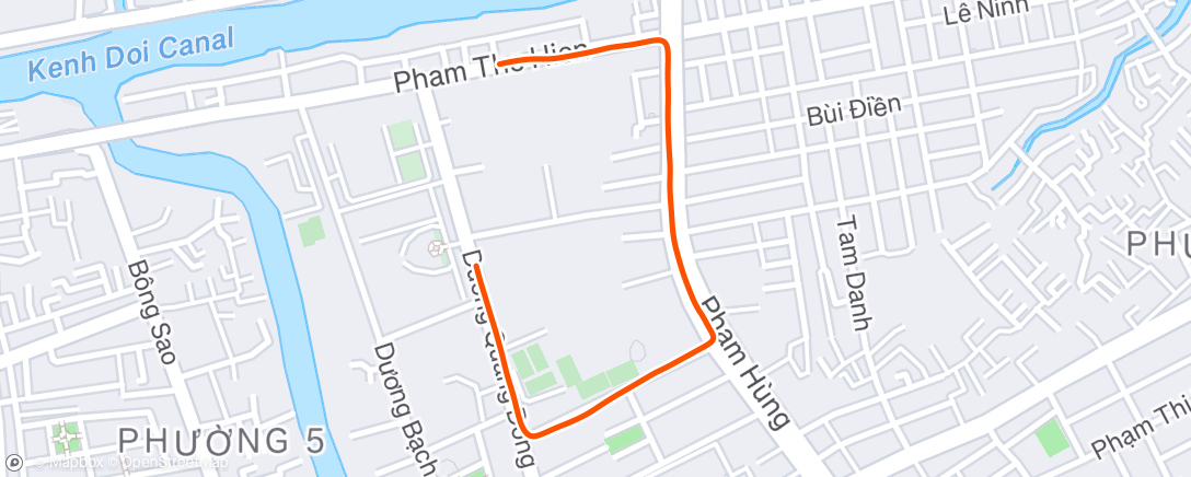 Map of the activity, Afternoon Run