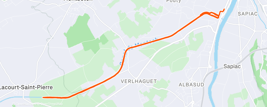 Map of the activity, Lunch Run