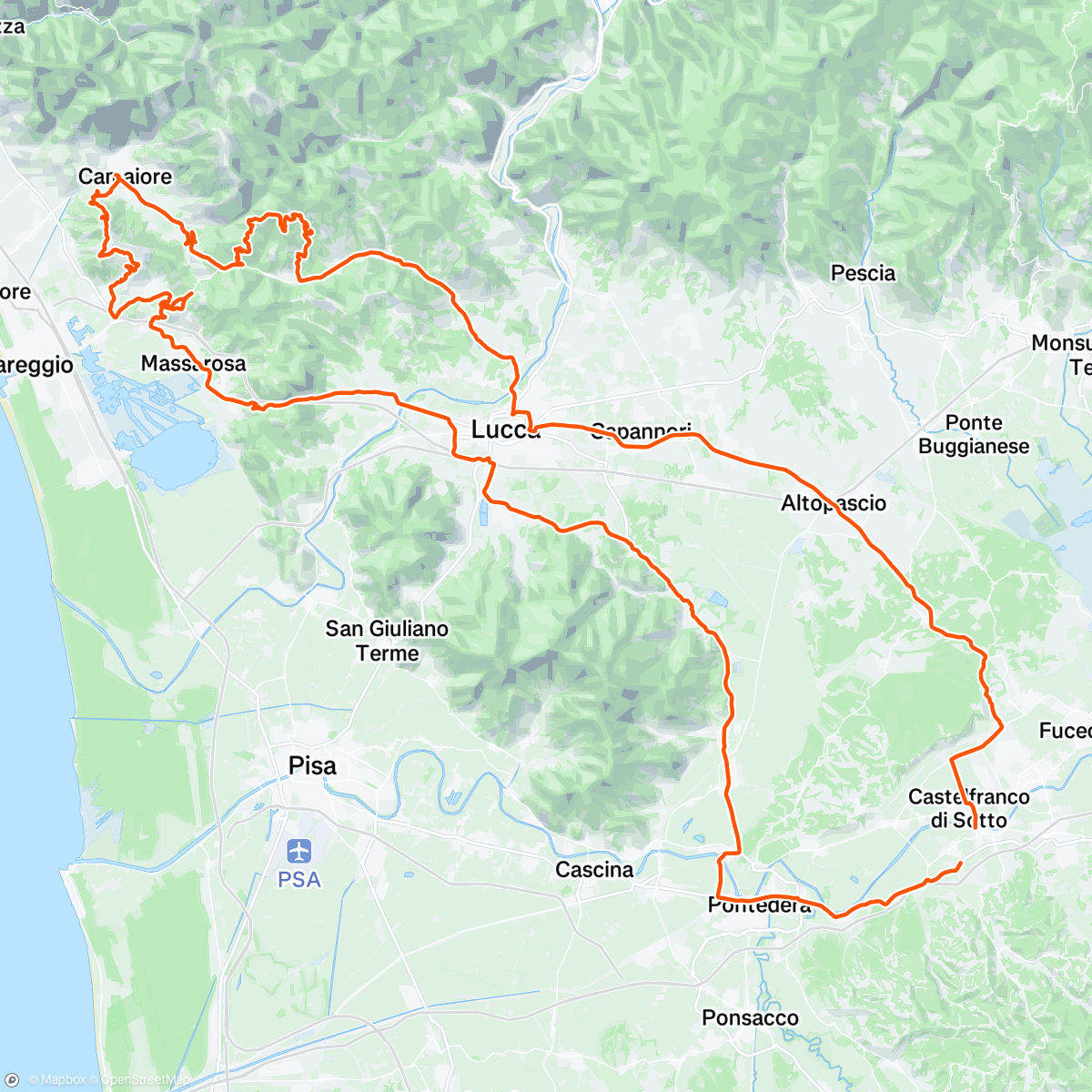Map of the activity, Giro domenicale allegro