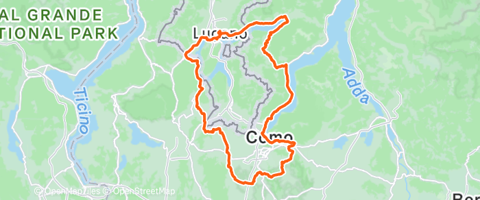 Route map of Cadorago Loop