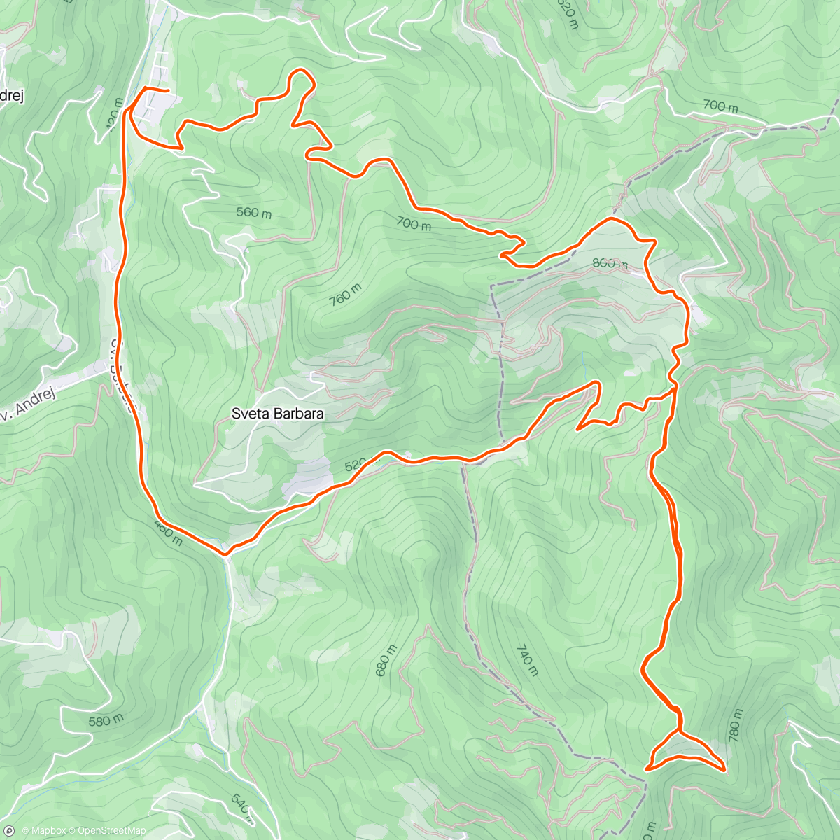 Map of the activity, White and green