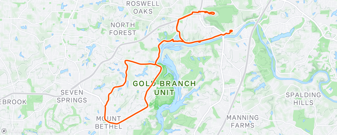 Map of the activity, Evening Ride