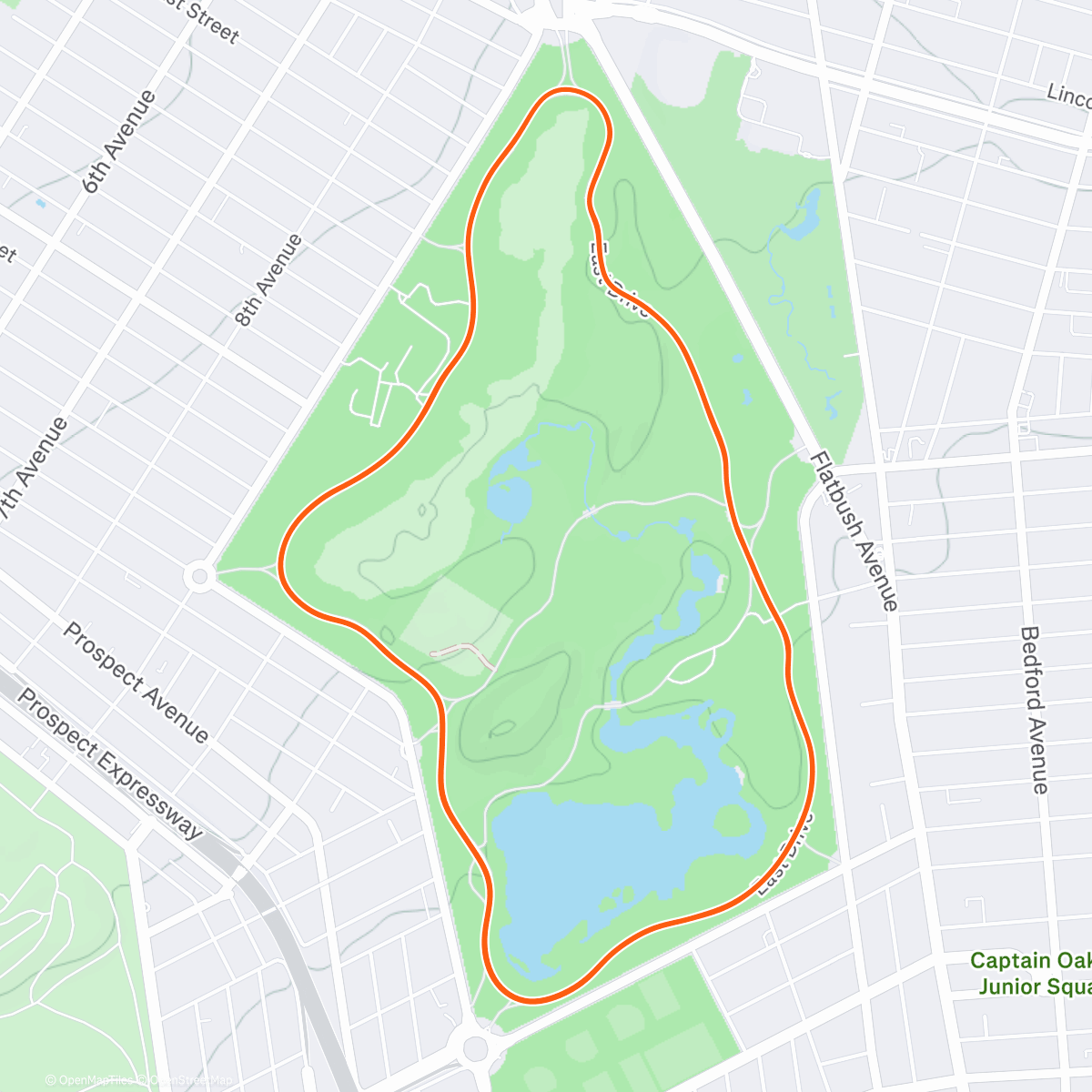 Map of the activity, Zwift - Group Ride: Rolling with Pursuit Racing (C) on Prospect Park Loop in New York