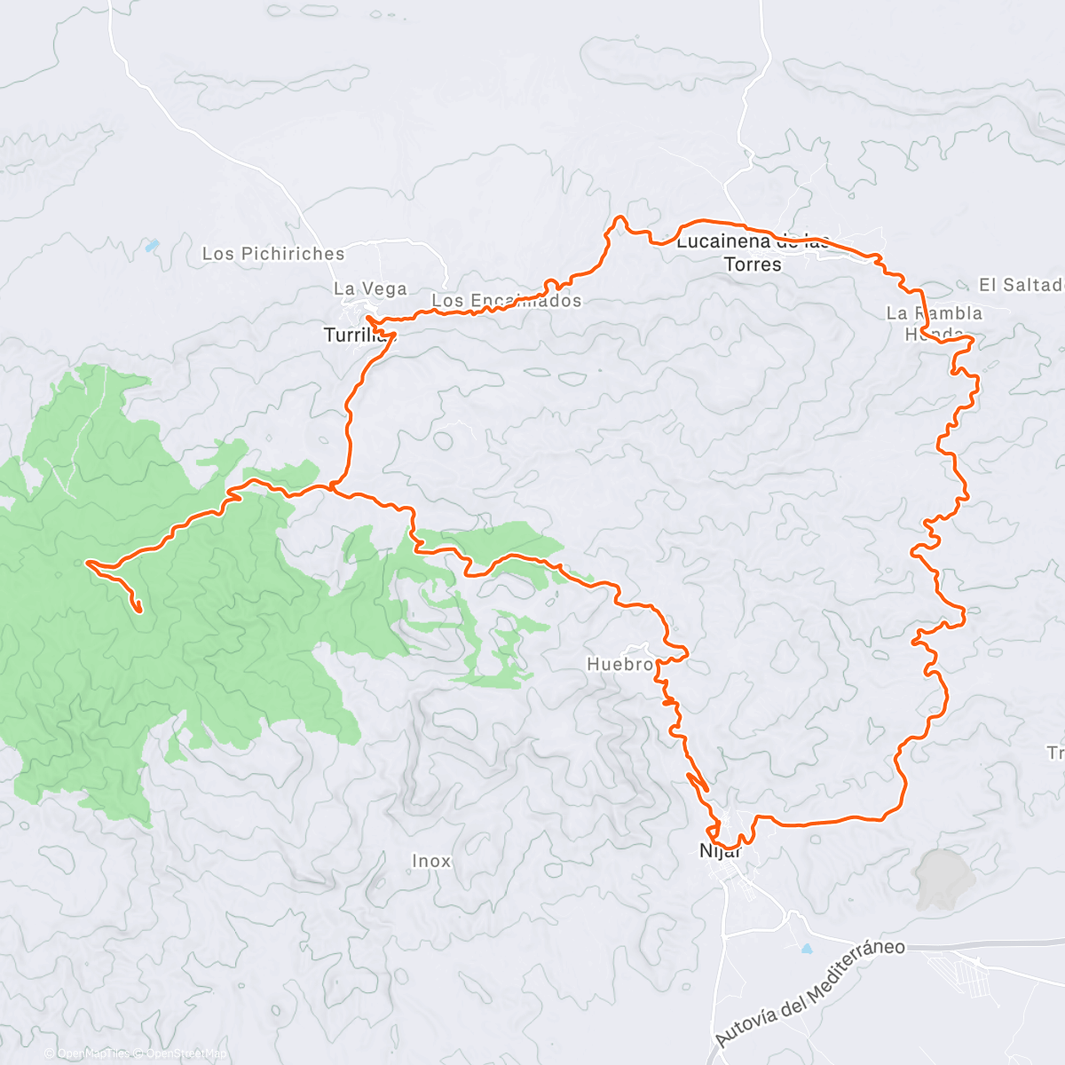 Map of the activity, Colativí Gravel