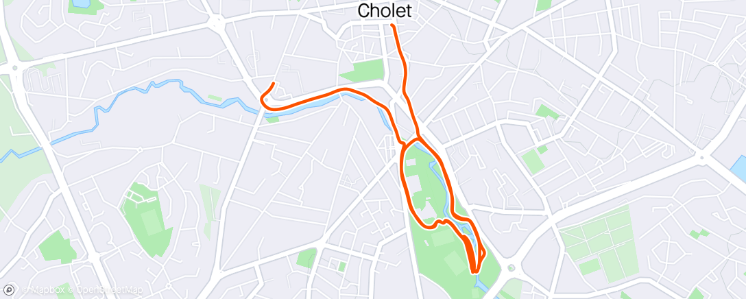 Map of the activity, J-1 avant le semi-marathon de Nantes : semaine 7, séance 3.