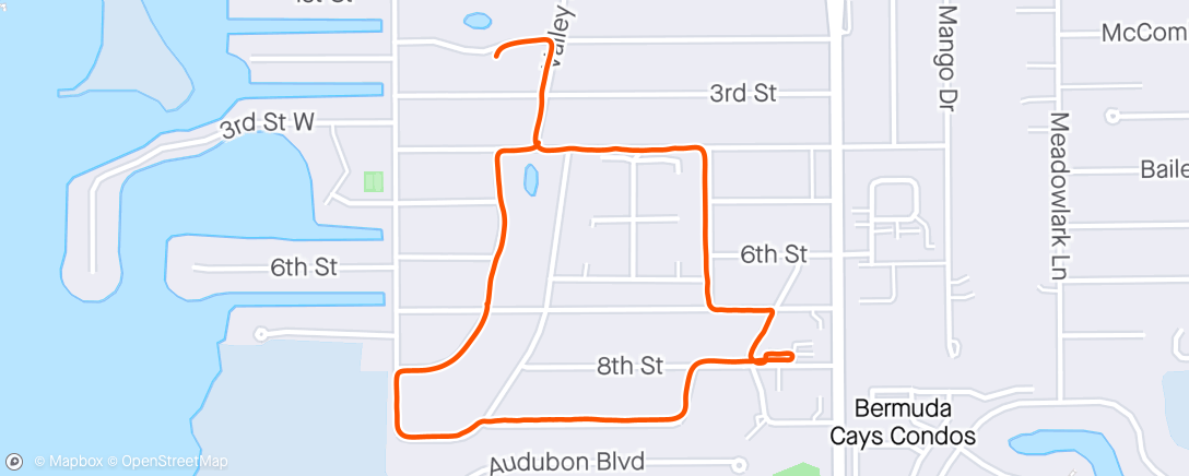 Map of the activity, Short jog around the neighborhood to see the duck-chickens and other birds of prey