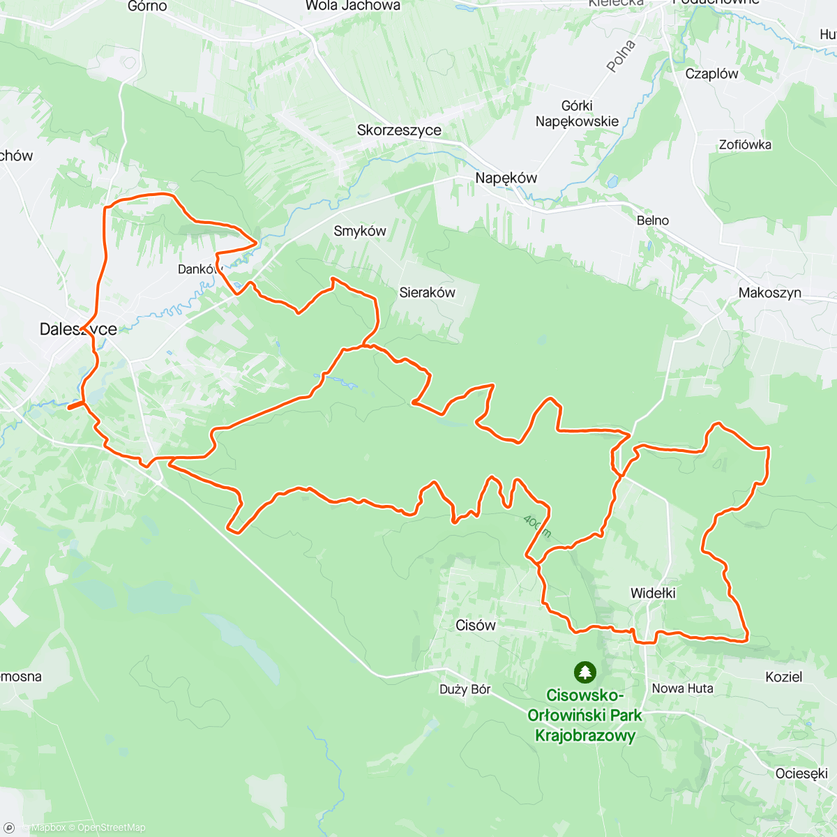 Map of the activity, 2024.04.14 - ŚLR Daleszyce - 10. Open, 7. M2