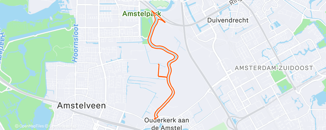 Map of the activity, Afternoon Run