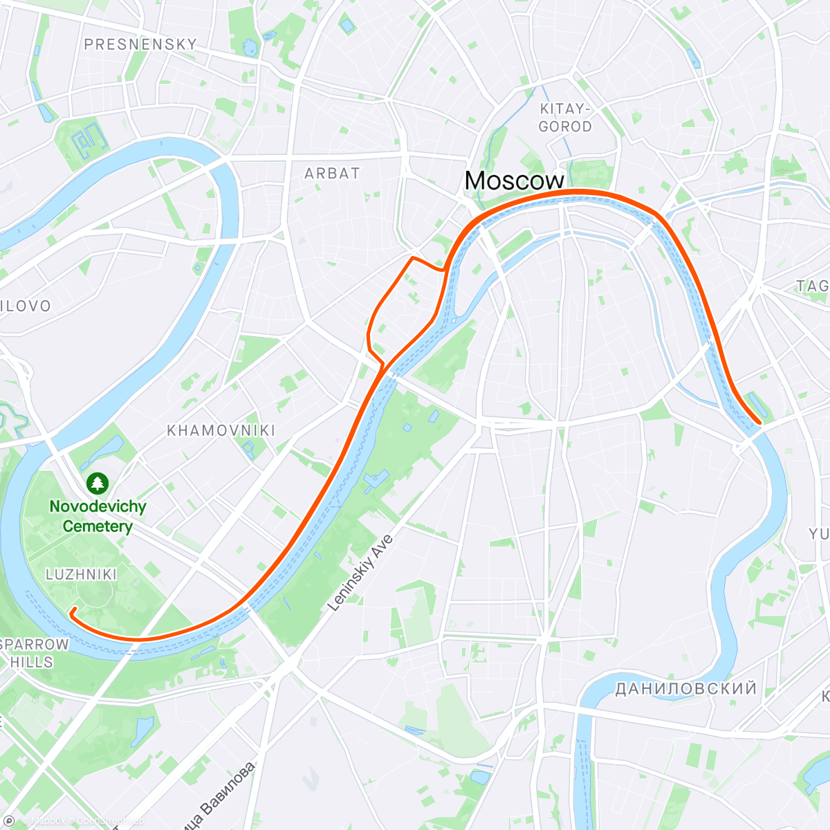 Kaart van de activiteit “Московский полумарафон”