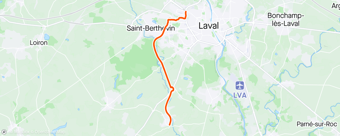 Map of the activity, Course à pied le matin