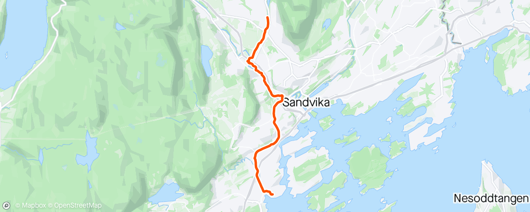 アクティビティ「Langs Sandvikselva og Lomma for å hente bil」の地図
