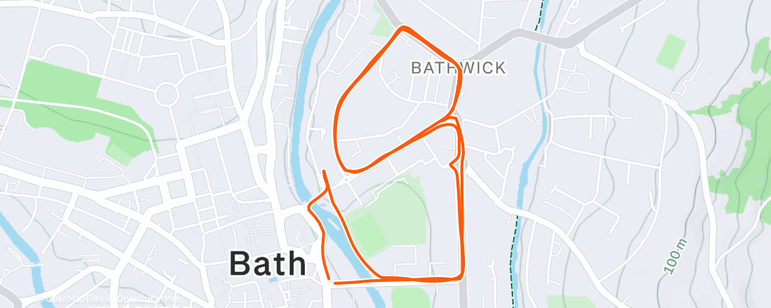 Map of the activity, Afternoon Run