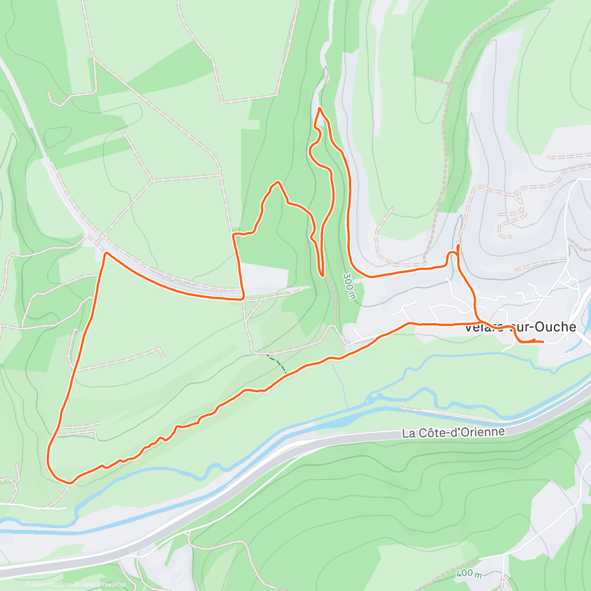 Map of the activity, Course à pied le matin
