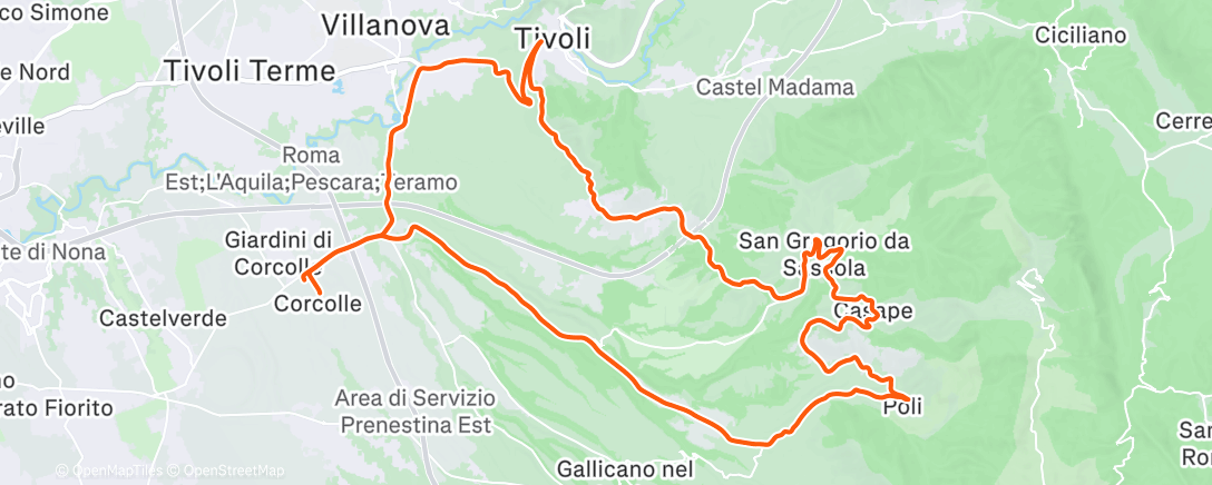 Map of the activity, Lunch Ride