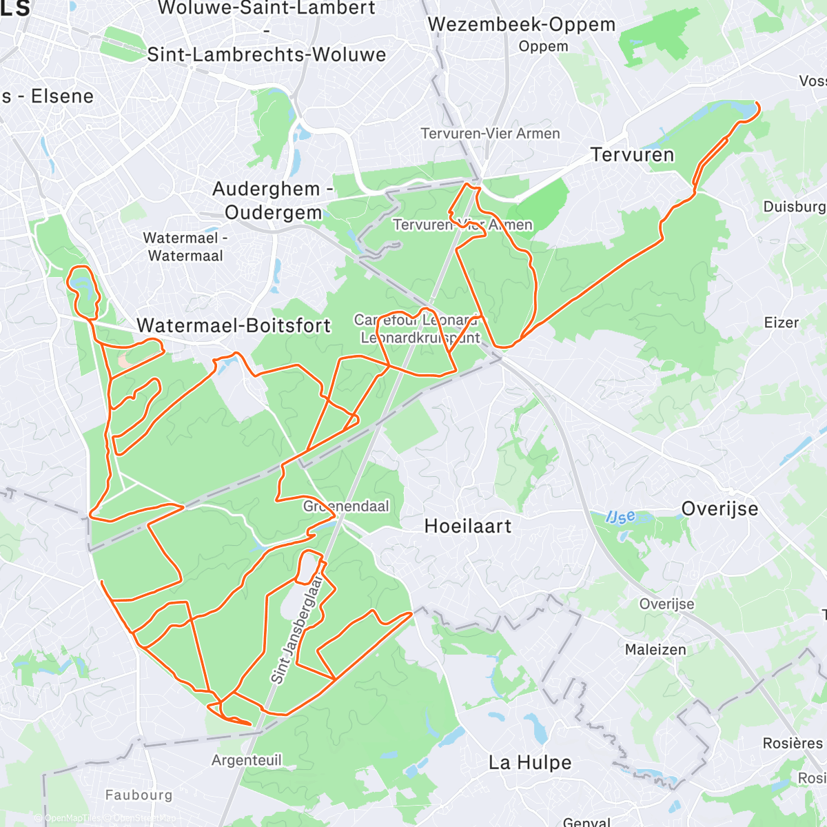 Map of the activity, Zoniënwoud