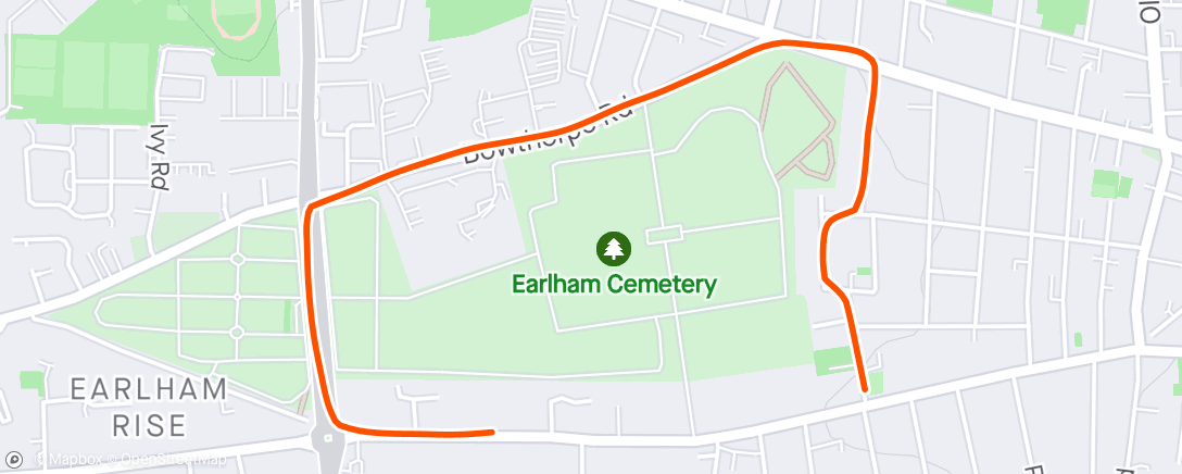 Map of the activity, Day 9 - cemetery loop