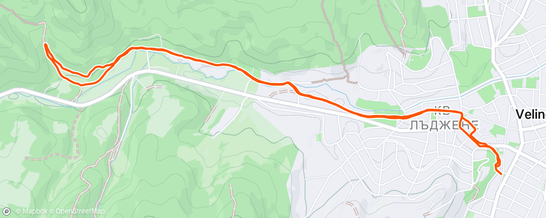 Map of the activity, Afternoon Run