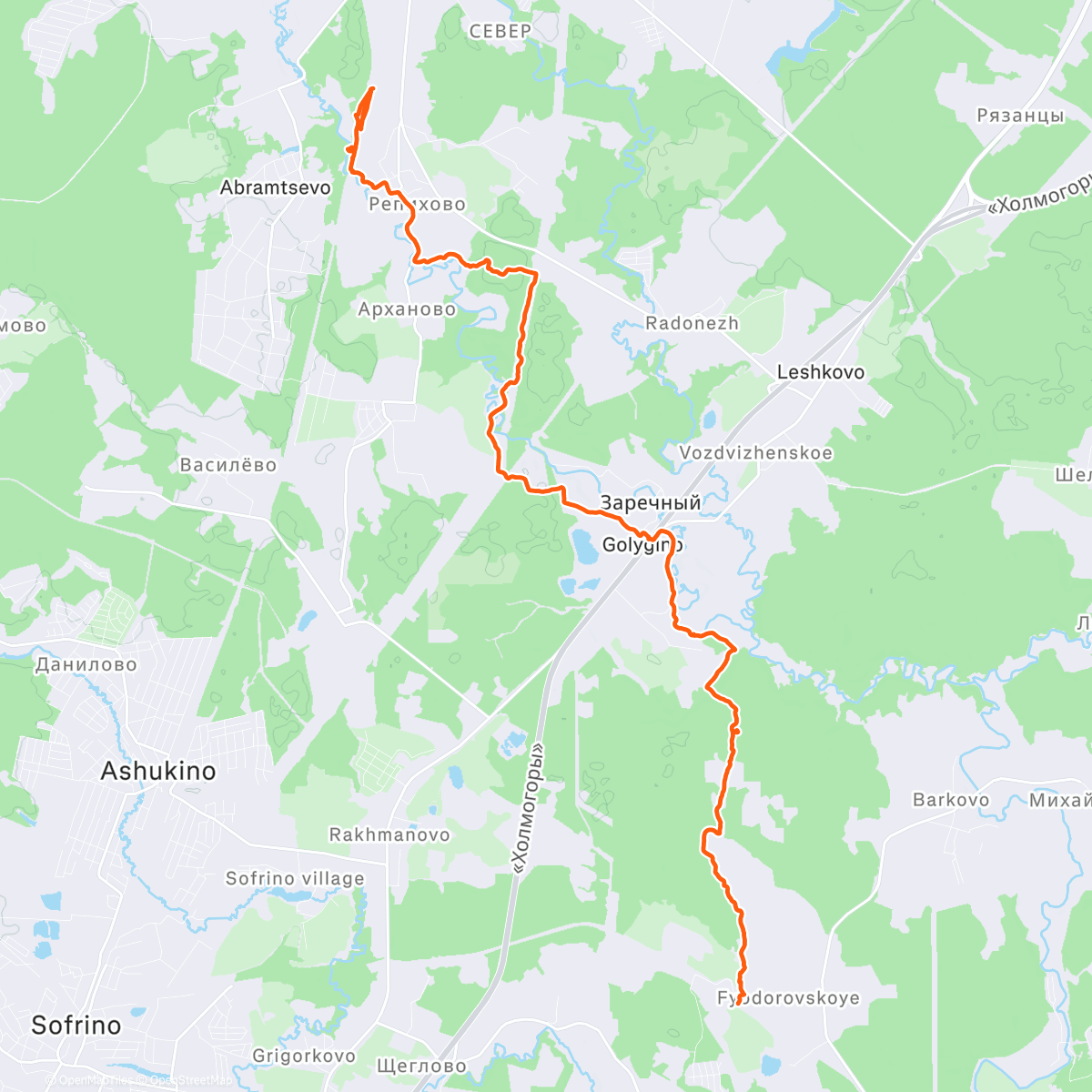 Map of the activity, Абрамцево - Фёдоровское