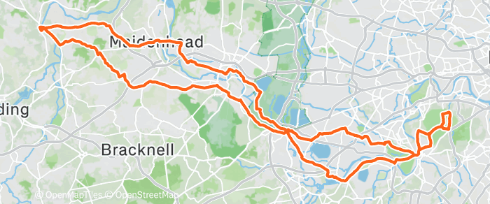 Route map for HENLEY ON THAMES – HARRIS + HOOLE – 77MI 1475FT