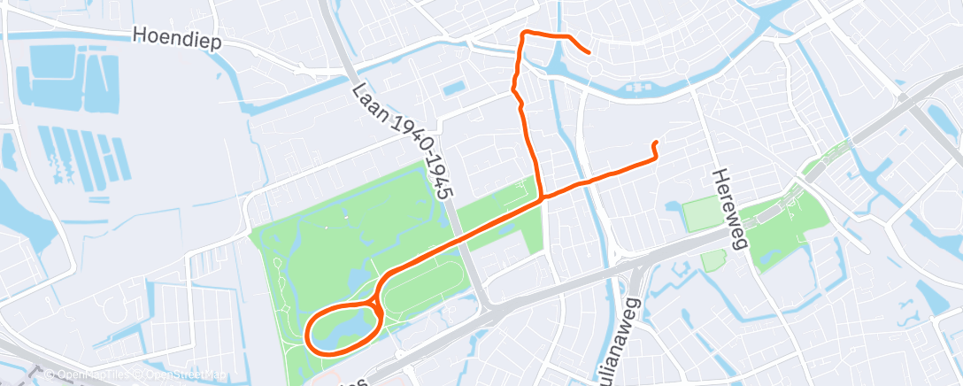 Map of the activity, Avondloop