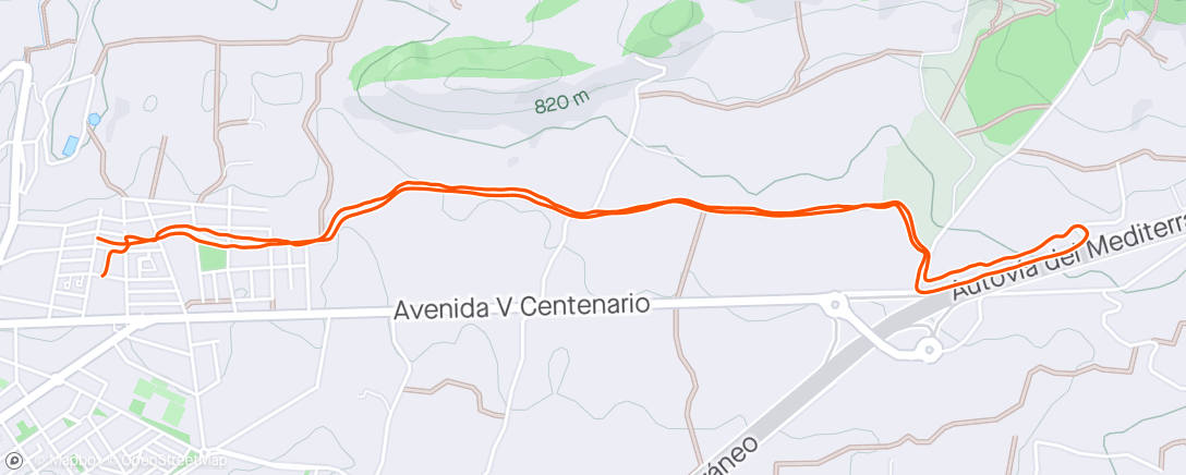 Karte der Aktivität „Carrera de noche”