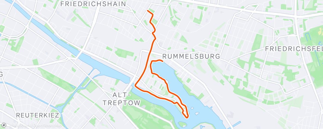 Map of the activity, Afternoon Run