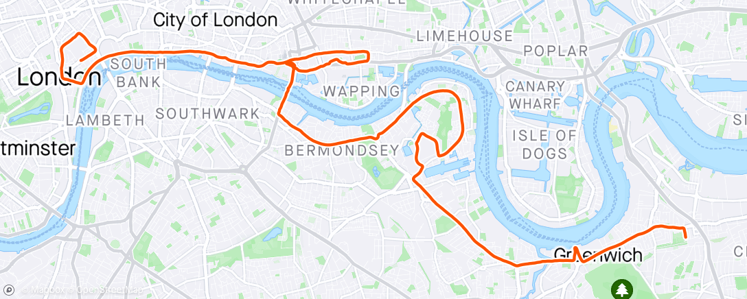 Map of the activity, (not) London Marathon ‘24
